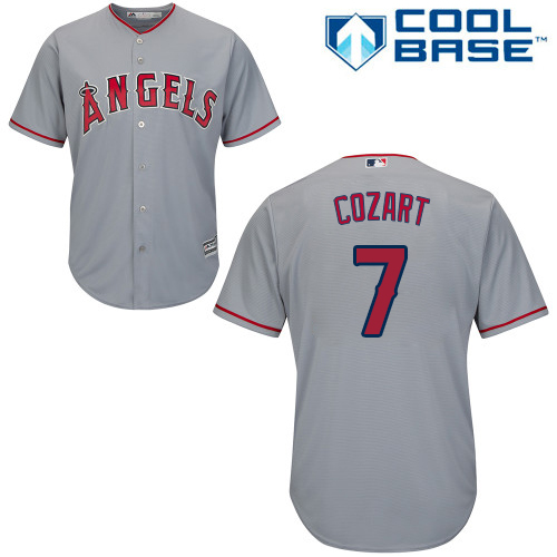 Angels #7 Zack Cozart Grey Cool Base Stitched Youth MLB Jersey - Click Image to Close